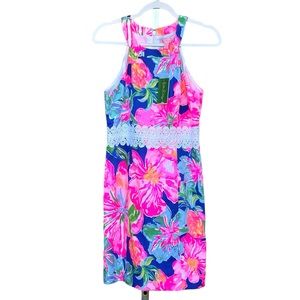New Lilly Pulitzer Ashlyn Shift Beckon Blue Jungle Utopia Dress Size 6